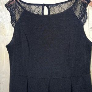 Torrid Dress Womens Large 12 Skater Lace Fit & Flare with lace sleeves and back